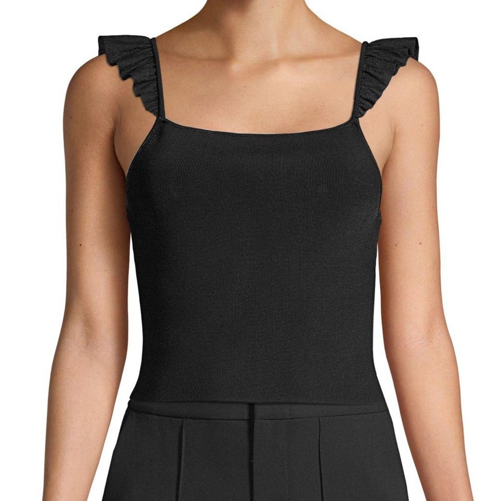 NWT Alice + Olivia Marg Ruffle Strap Crop Top